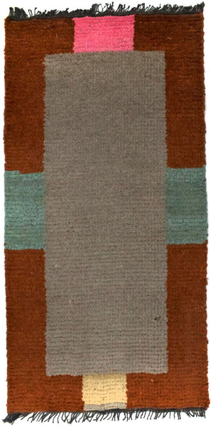 Tapis Népalais - 140 x 70 cm - argent