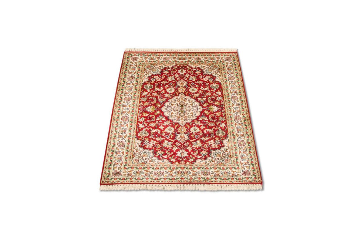 Tapis en soie - Soie du Cachemire - 120 x 80 cm - rouge