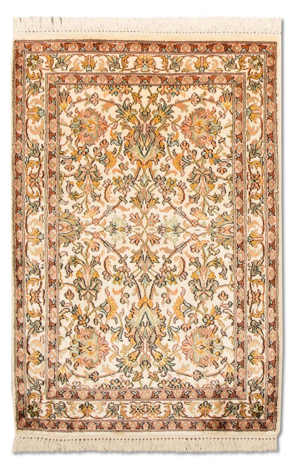 Tapis en soie - Soie du Cachemire - 95 x 62 cm - beige