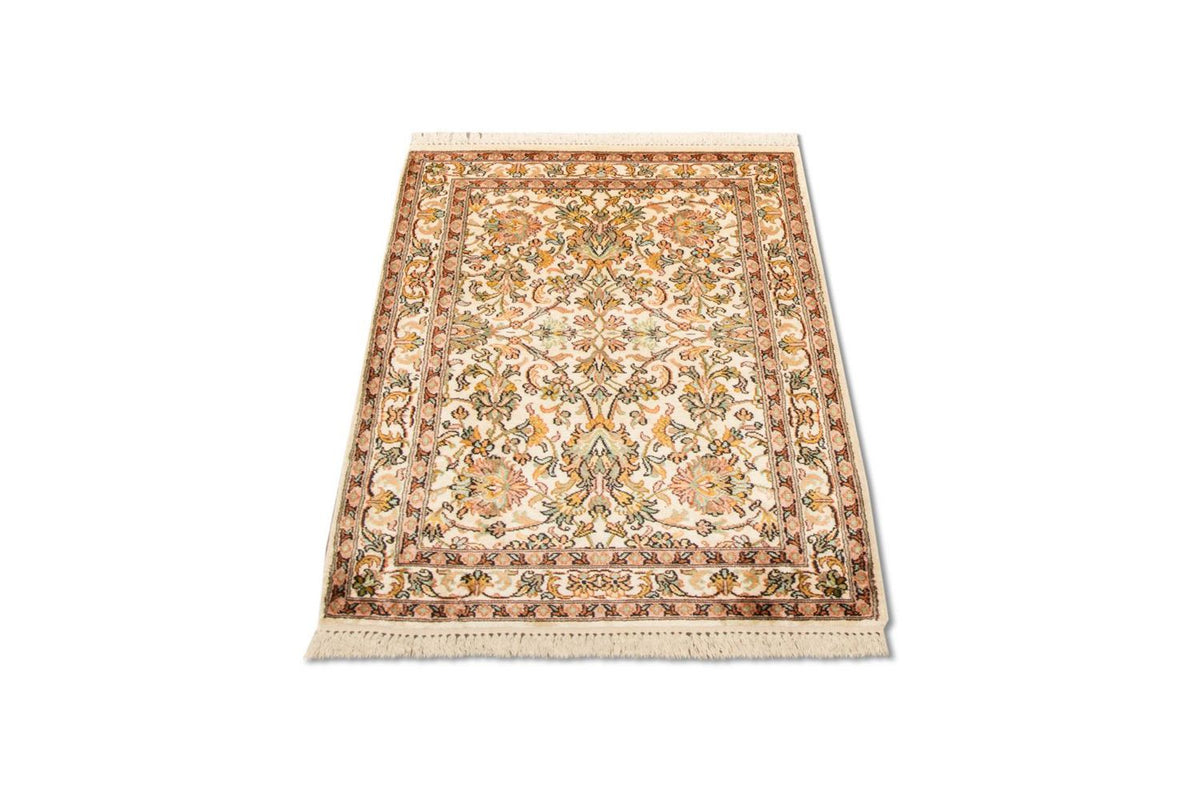 Tapis en soie - Soie du Cachemire - 95 x 62 cm - beige