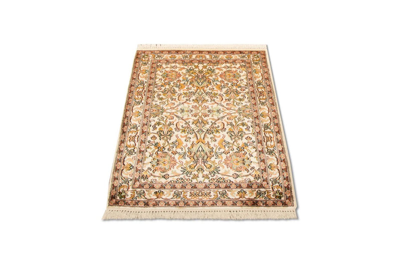 Tapis en soie - Soie du Cachemire - 95 x 62 cm - beige