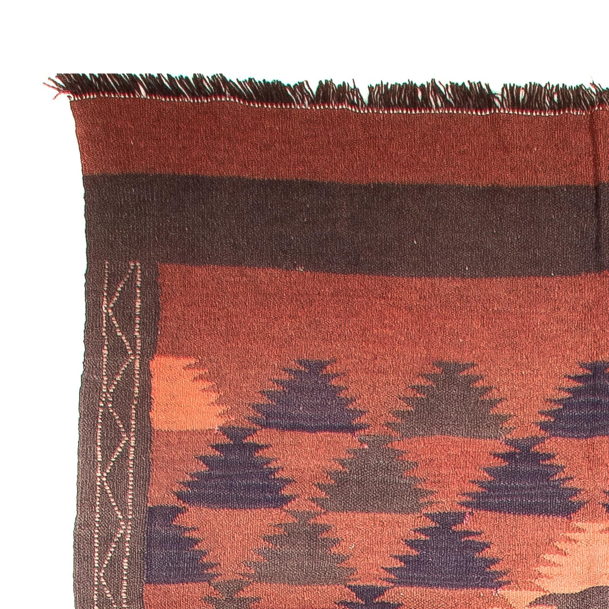 Tapis de couloir Tapis Kelim - Vieux - 450 x 130 cm - marron