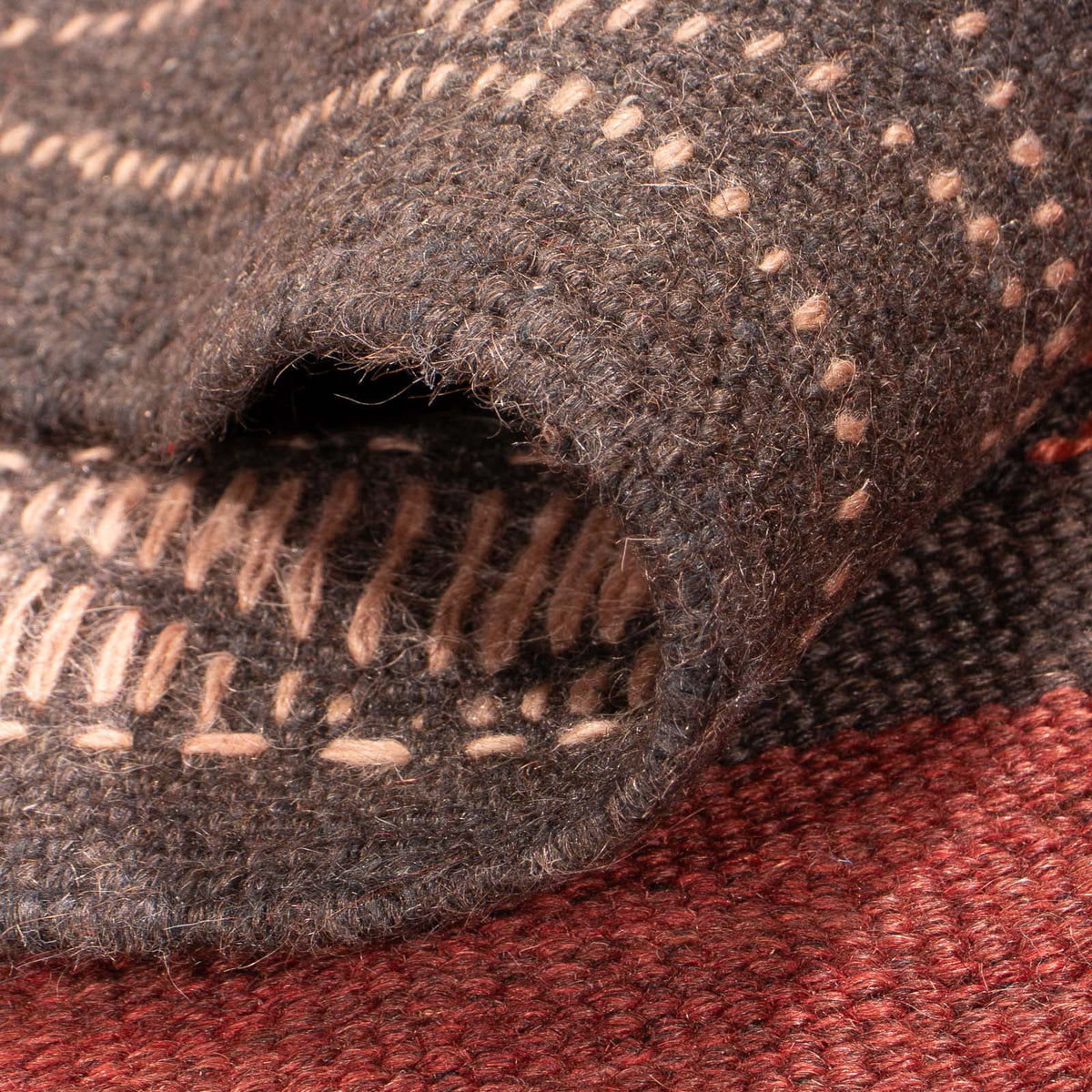 Tapis de couloir Tapis Kelim - Vieux - 450 x 130 cm - marron