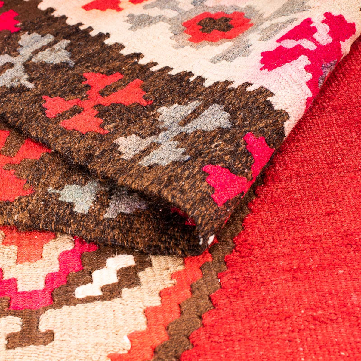 Tapis de couloir Tapis Kelim - Vieux - 380 x 150 cm - multicolore