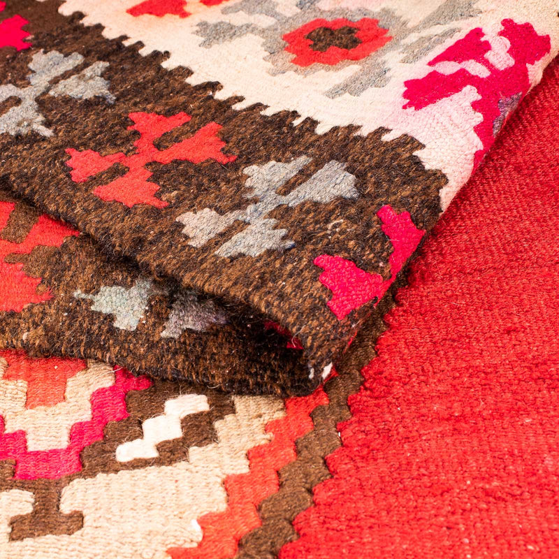 Tapis de couloir Tapis Kelim - Vieux - 380 x 150 cm - multicolore