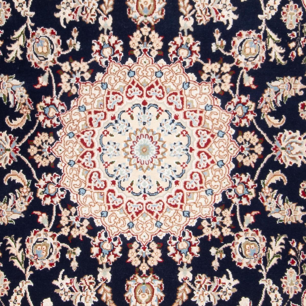 Tapis oriental - Nain - Indus - 196 x 134 cm - bleu foncé