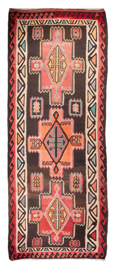 Kilim ancien 158x435cm - marron foncé