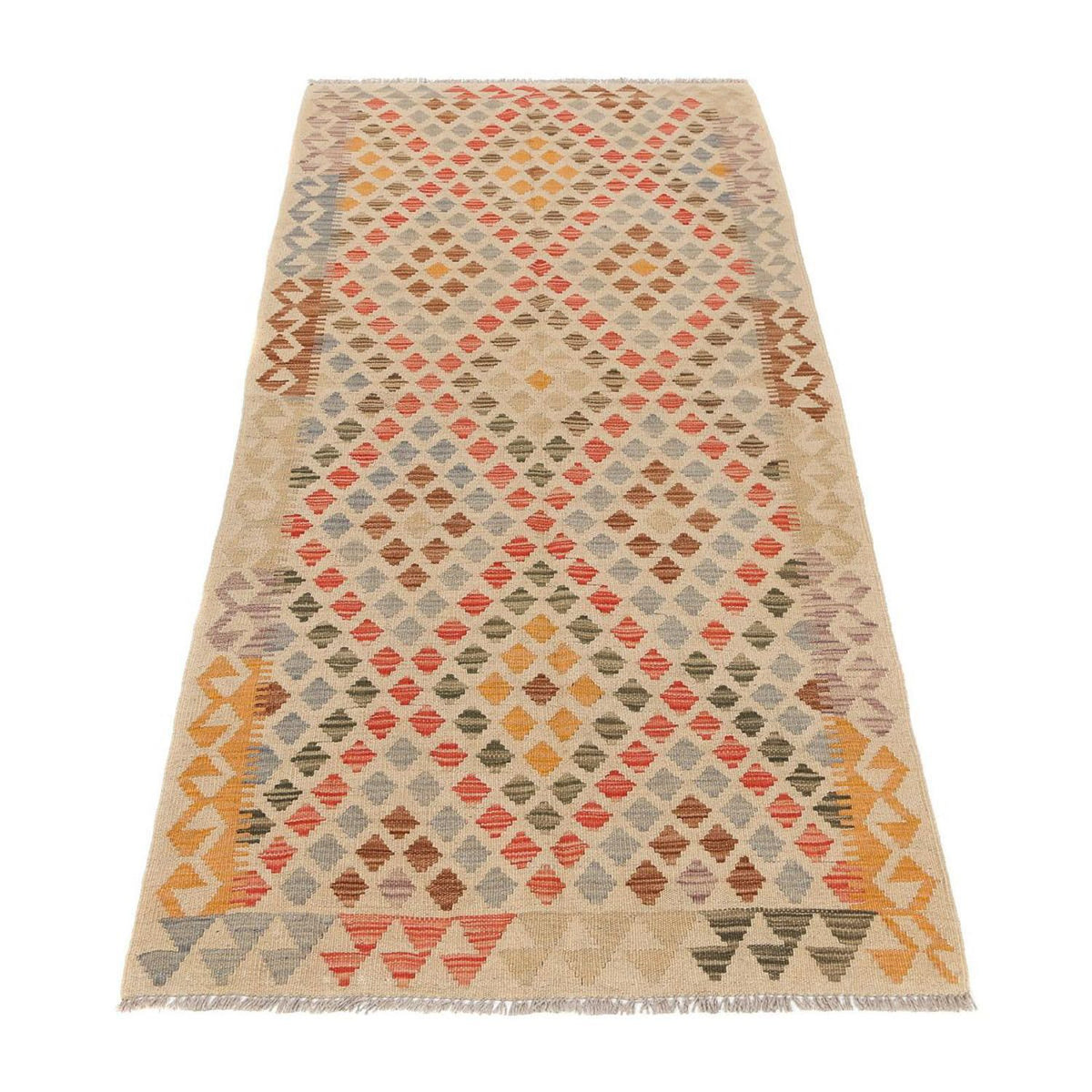 Tapis de couloir Tapis Kelim - Splash - 198 x 97 cm - multicolore