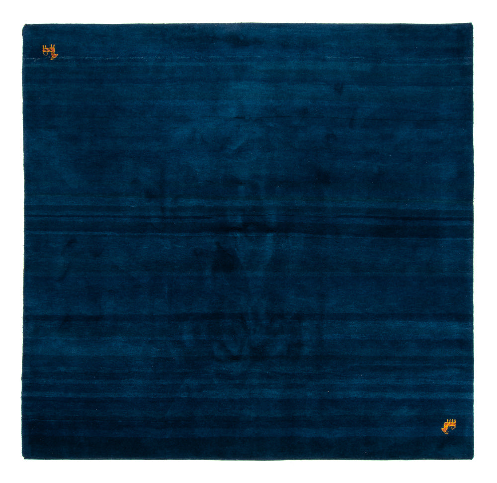 Tapis Gabbeh - Indus carré - 261 x 246 cm - bleu foncé