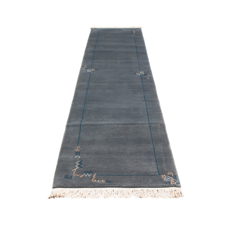 Tapis de couloir Tapis Népalais - 343 x 73 cm - bleu