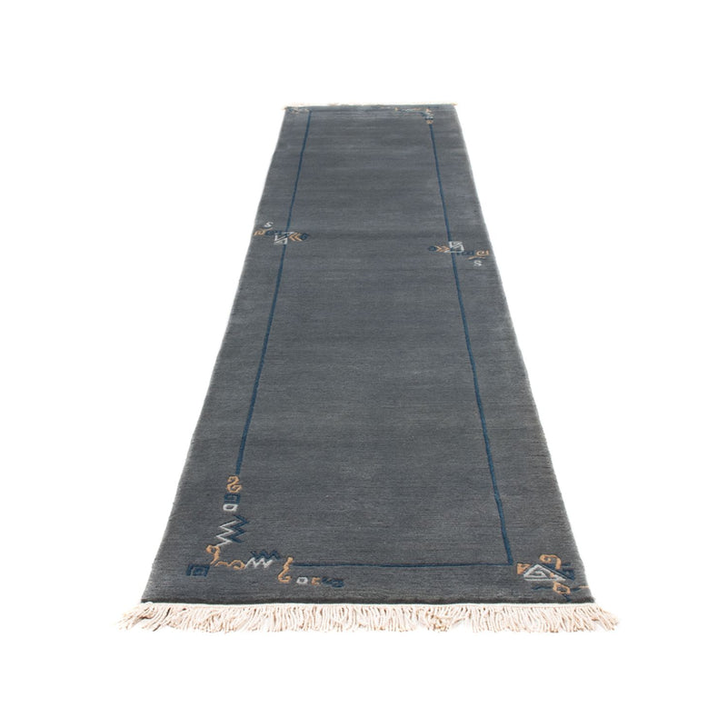 Tapis de couloir Tapis Népalais - 330 x 71 cm - bleu