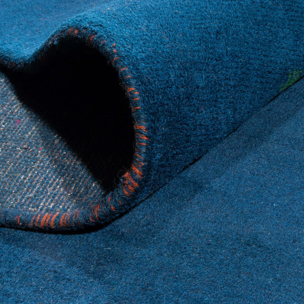 Tapis Gabbeh - Indus - 395 x 309 cm - bleu