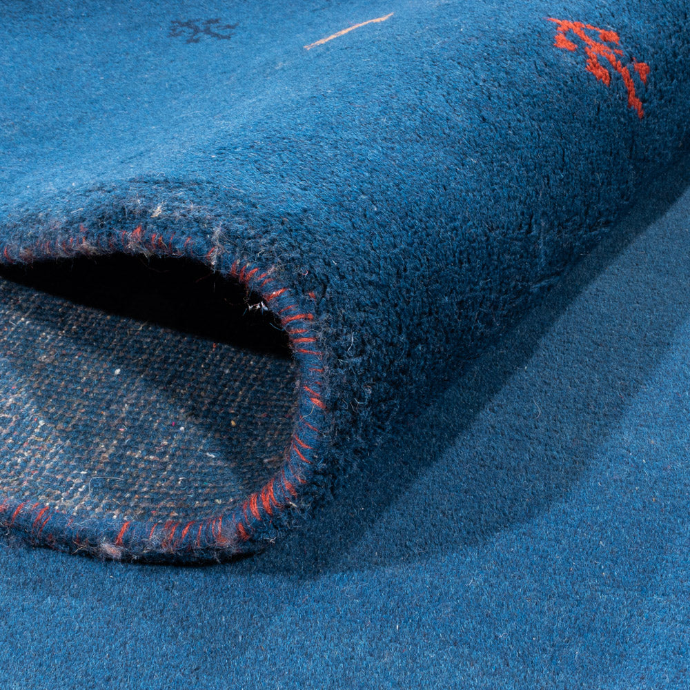 Tapis Gabbeh - Indus - 394 x 297 cm - bleu