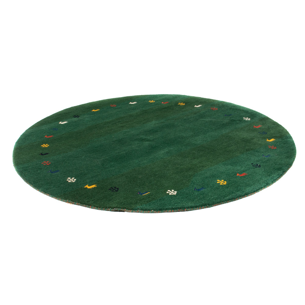 Tapis Gabbeh - Indus ronde - 194 x 194 cm - vert