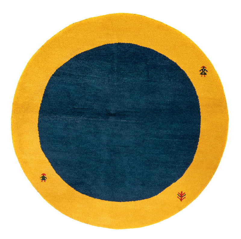 Tapis Gabbeh - Indus ronde  - 195 x 195 cm - bleu