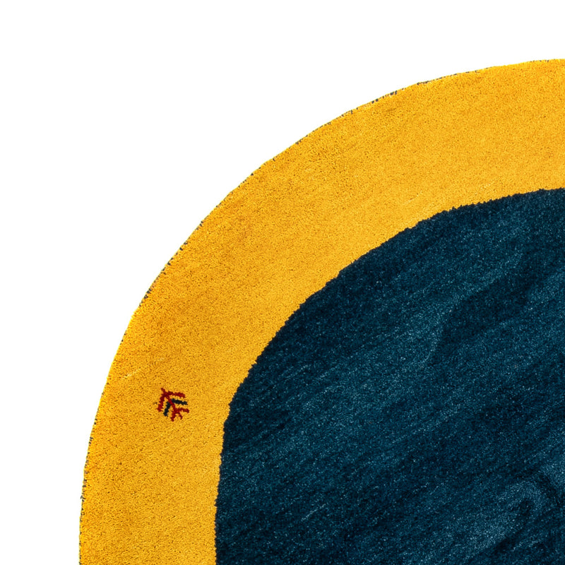 Tapis Gabbeh - Indus ronde  - 193 x 193 cm - bleu