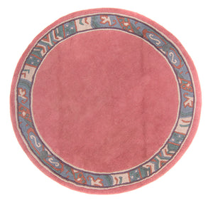 Tapis Népalais ronde  - 197 x 197 cm - fuchsia