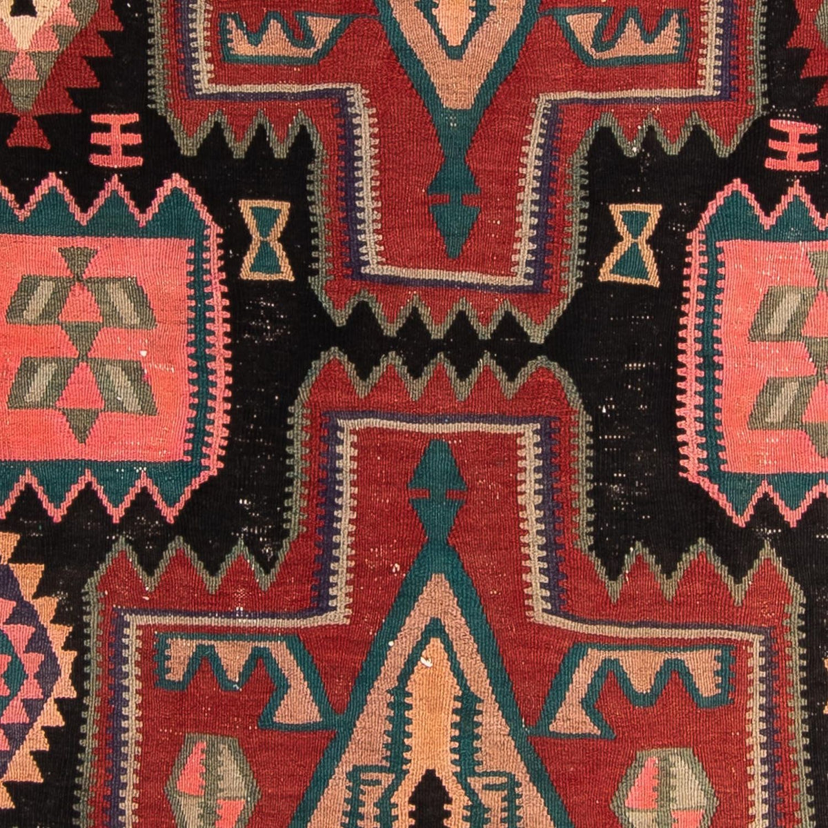 Tapis de couloir Tapis Kelim - Vieux - 300 x 140 cm - multicolore