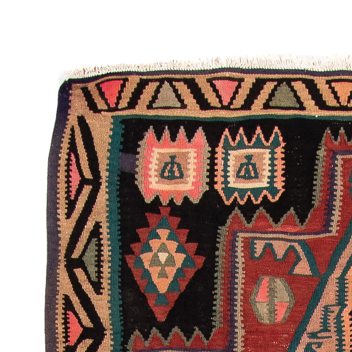 Tapis de couloir Tapis Kelim - Vieux - 300 x 140 cm - multicolore