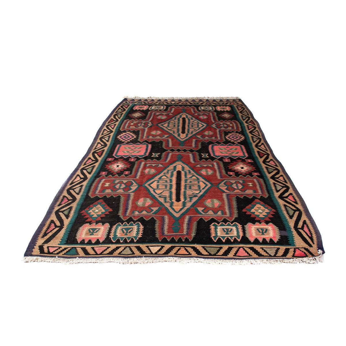 Tapis de couloir Tapis Kelim - Vieux - 300 x 140 cm - multicolore