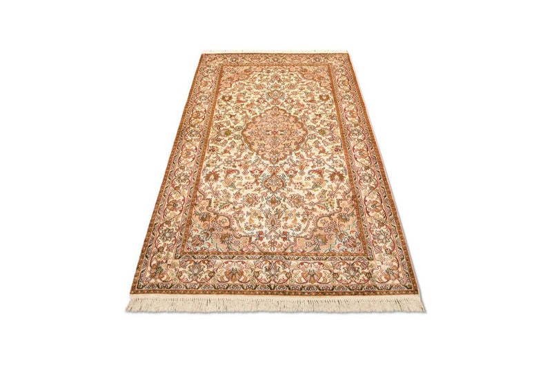 Tapis en soie - Soie du Cachemire - 164 x 94 cm - beige