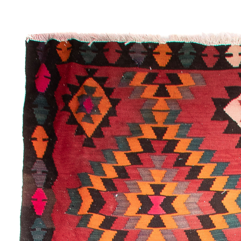 Tapis de couloir Tapis Kelim - Vieux - 430 x 210 cm - rouge