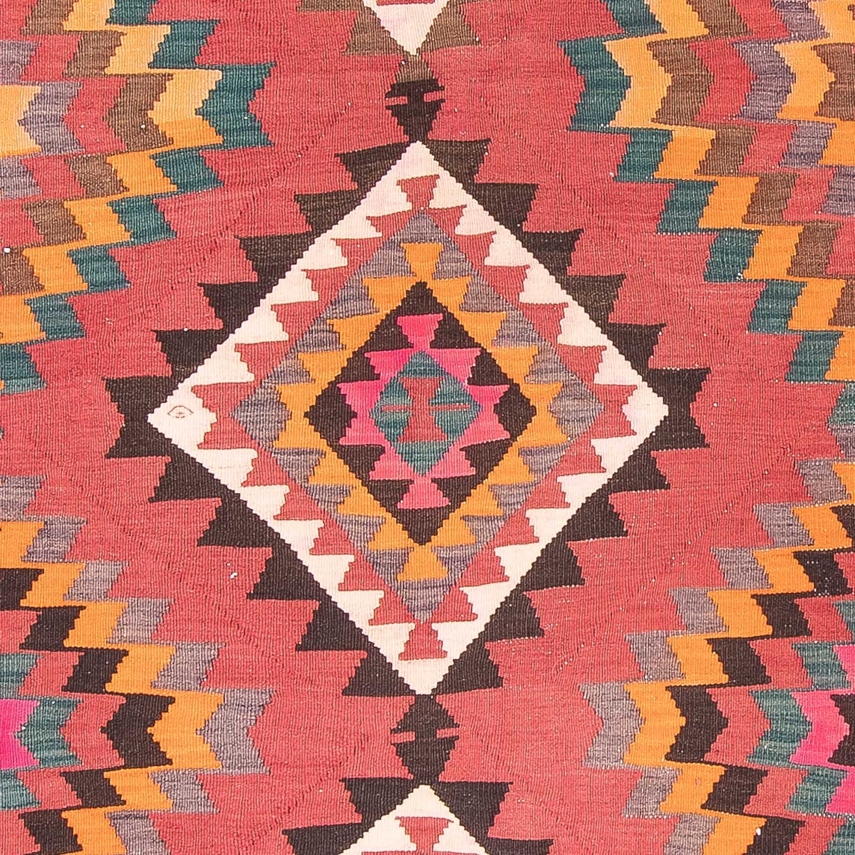 Tapis de couloir Tapis Kelim - Vieux - 430 x 210 cm - rouge