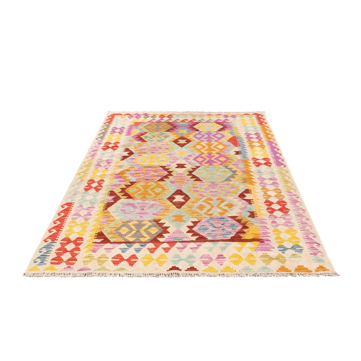 Tapis Kelim - Splash - 203 x 148 cm - multicolore