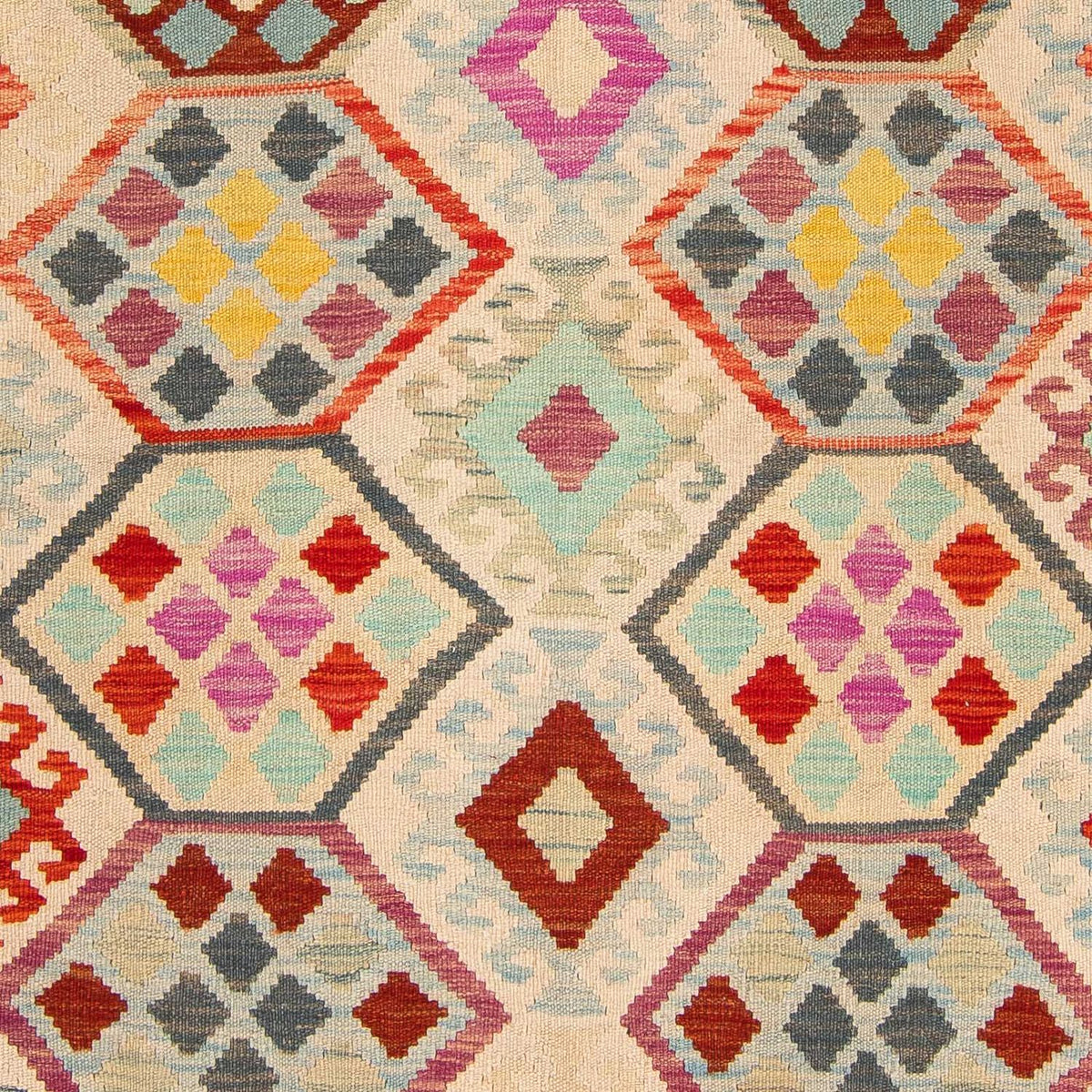 Tapis Kelim - Splash - 204 x 154 cm - multicolore