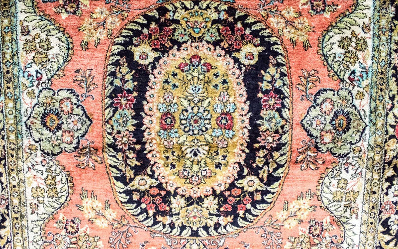 Tapis en soie - Kayseri - 155 x 110 cm - rouille