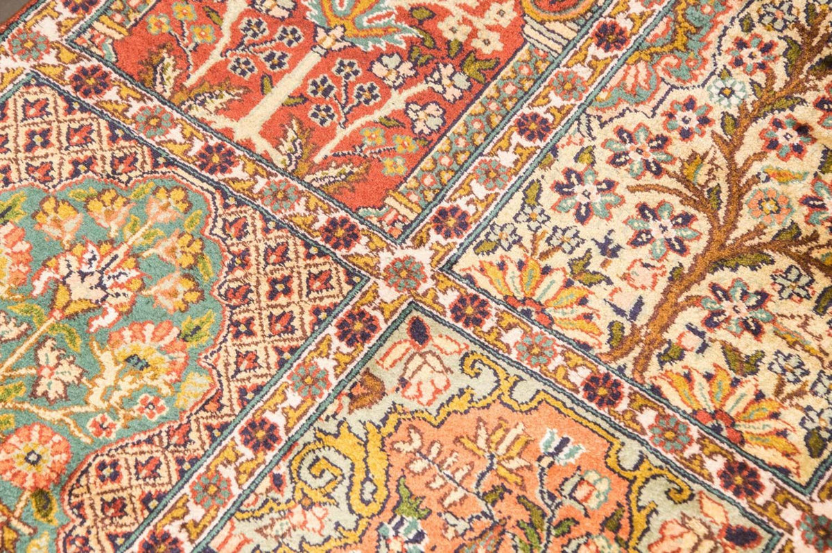 Tapis en soie - Soie du Cachemire - 91 x 65 cm - multicolore