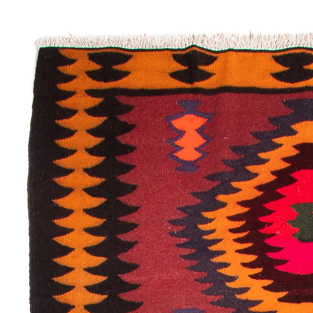 Tapis de couloir Tapis Kelim - Vieux - 350 x 130 cm - multicolore