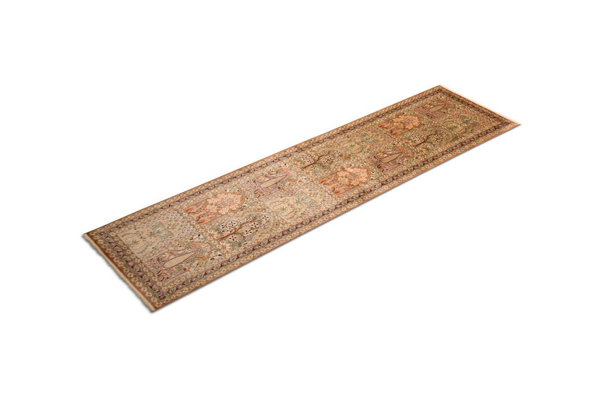 Tapis de couloir Tapis en soie - Soie du Cachemire - 305 x 80 cm - multicolore