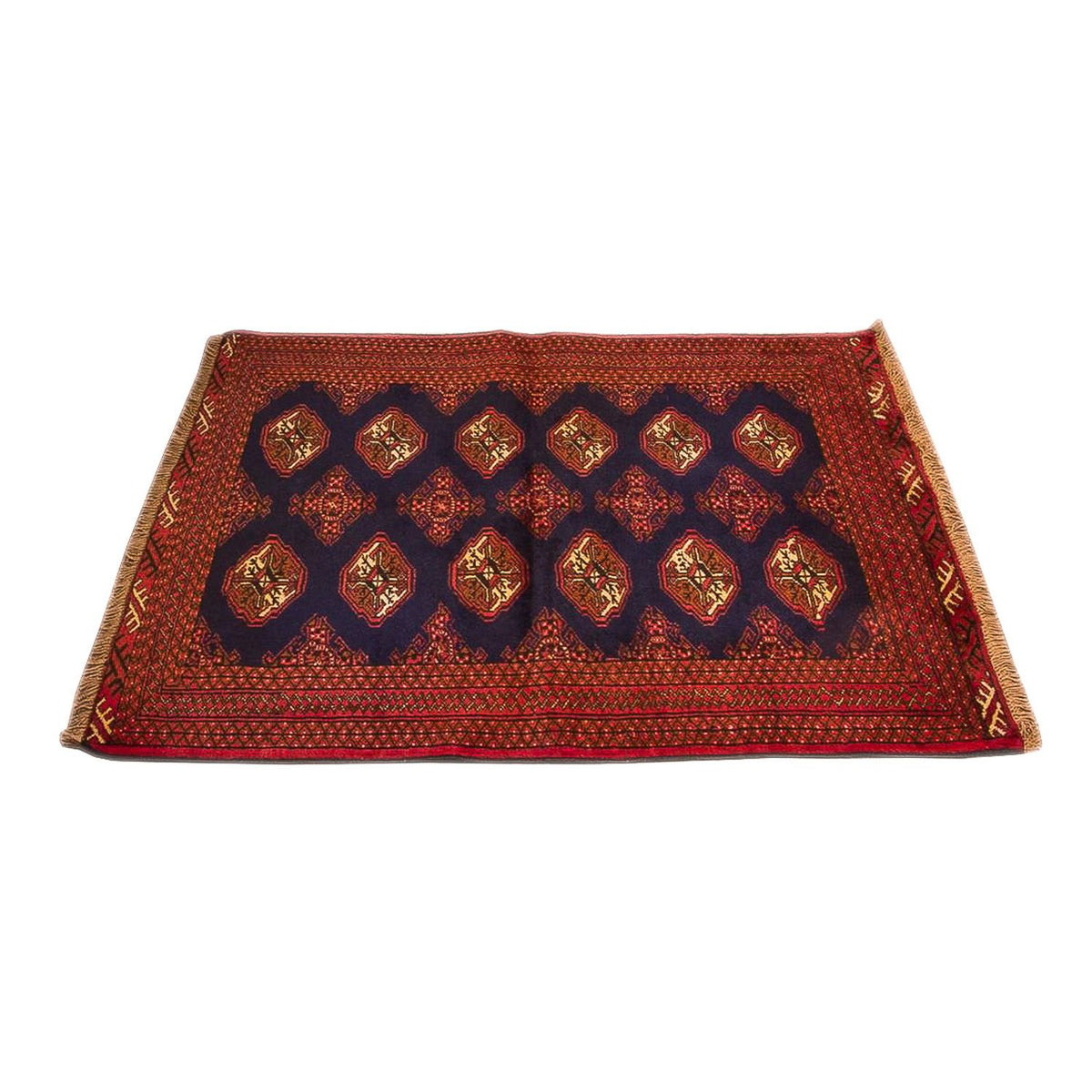 Tapis Turkaman - 135 x 103 cm - bleu foncé
