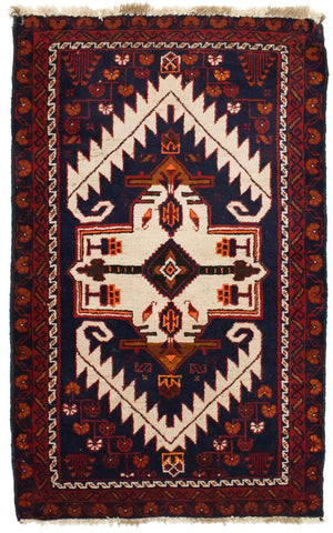 Tapis Belutsch - 132 x 84 cm - bleu