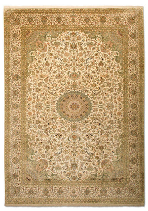 Tapis en soie - Soie du Cachemire - 314 x 213 cm - beige