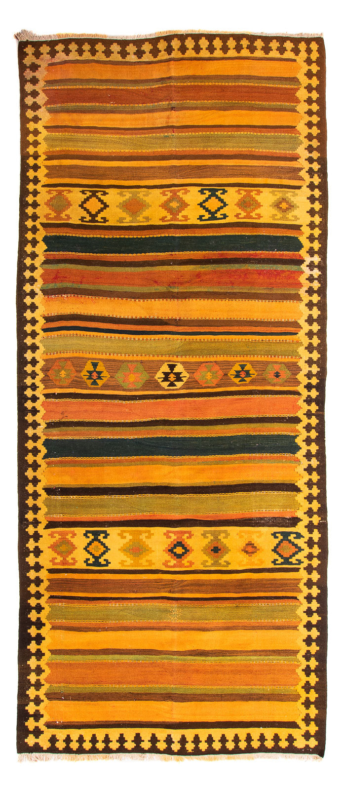 Tapis de couloir Tapis Kelim - Vieux - 355 x 160 cm - multicolore