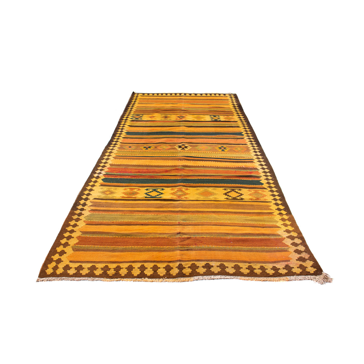 Tapis de couloir Tapis Kelim - Vieux - 355 x 160 cm - multicolore