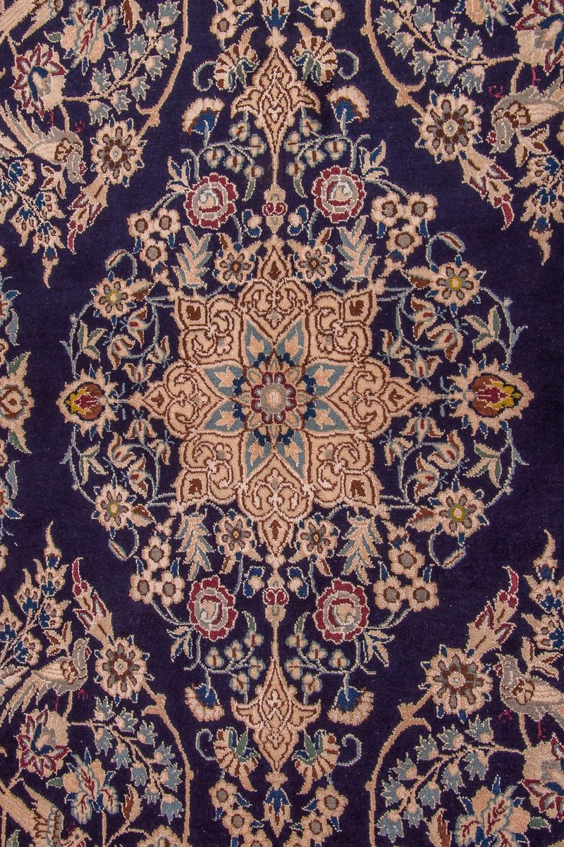 Tapis persan - Nain - Royal - 204 x 130 cm - bleu foncé