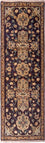 Tapis de couloir Tapis persan - Nain - Royal - 202 x 59 cm - bleu foncé