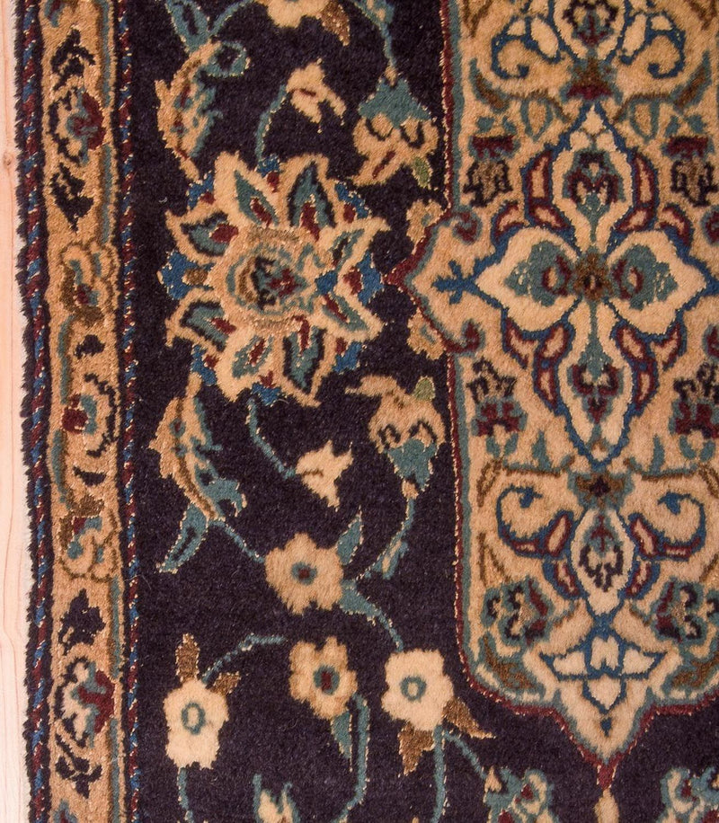 Tapis de couloir Tapis persan - Nain - Royal - 202 x 59 cm - bleu foncé