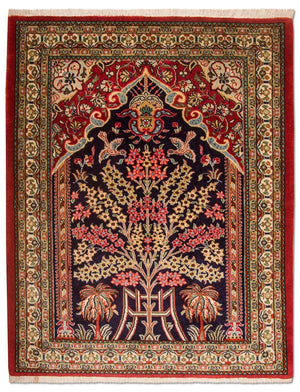 Tapis persan - Ghom - 108 x 82 cm - bleu