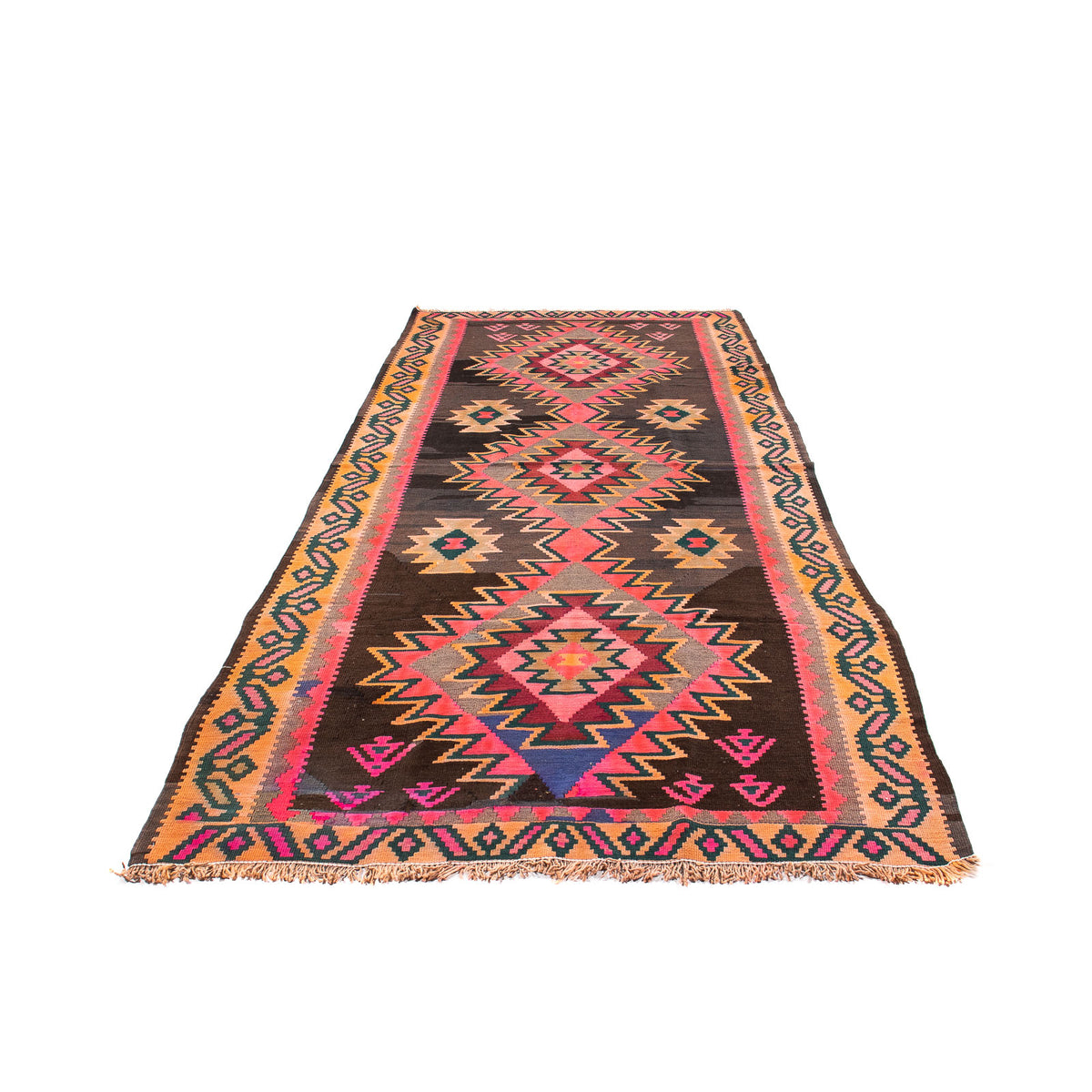 Tapis de couloir Tapis Kelim - Vieux - 335 x 150 cm - multicolore