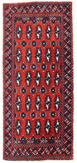 Tapis de couloir Tapis Turkaman - 100 x 50 cm - rouge