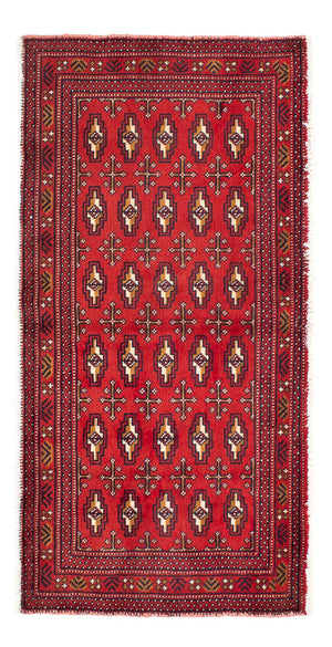 Tapis de couloir Tapis Turkaman - 100 x 50 cm - rouge foncé