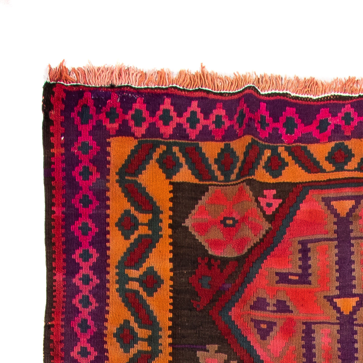 Tapis de couloir Tapis Kelim - Vieux - 375 x 142 cm - multicolore