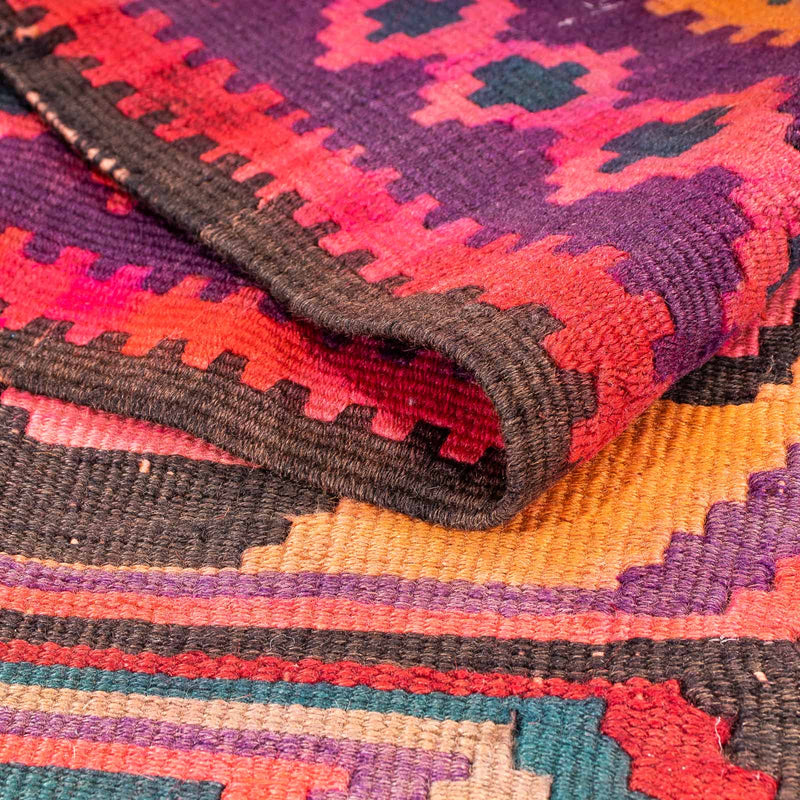 Tapis de couloir Tapis Kelim - Vieux - 375 x 142 cm - multicolore