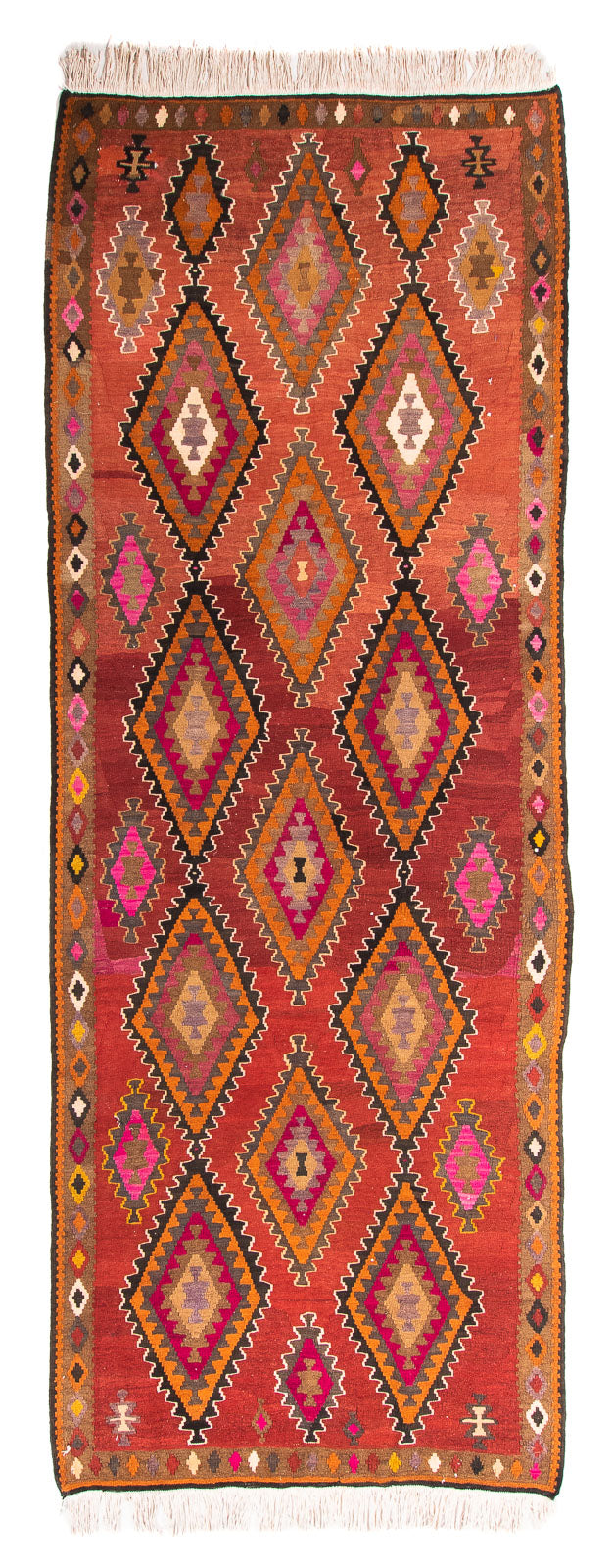 Tapis de couloir Tapis Kelim - Vieux - 330 x 130 cm - multicolore