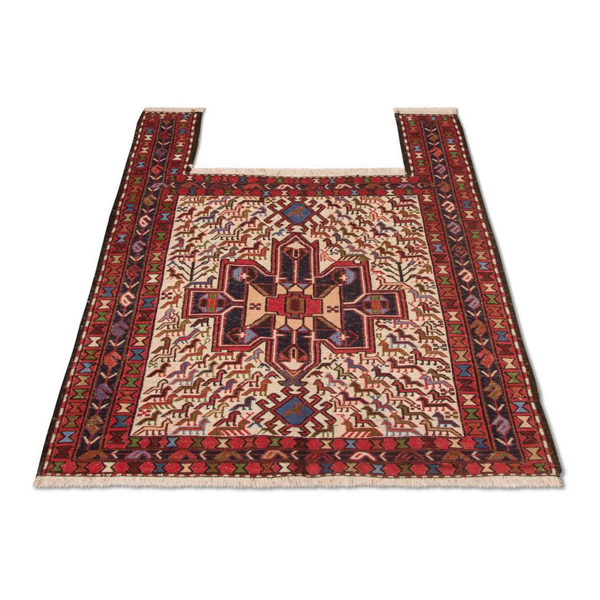 Tapis Kelim - Oriental carré - 99 x 95 cm - beige