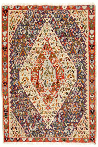 Kilim ancien 119x153cm - bleu